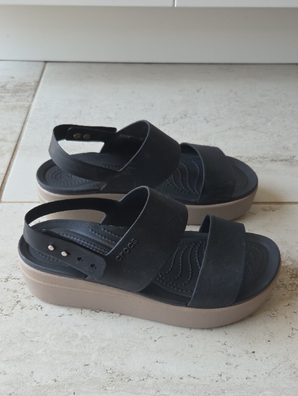 CROCS LiteRide 360 Sandals Women’s Black Grey Double-Strap Comfort Sandals - Picture 3 of 5